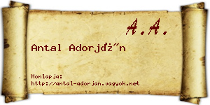 Antal Adorján névjegykártya