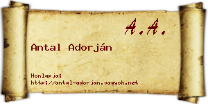 Antal Adorján névjegykártya