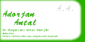 adorjan antal business card